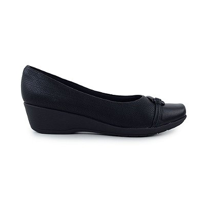 Sapato Feminino Piccadilly Anabela Soft Preto - 1431