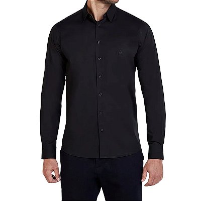 Camisa Masculina Dudalina ML Milano Fit Preta - 530105