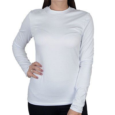 Camiseta Feminina Upman ML Térmica Branca - 245RF