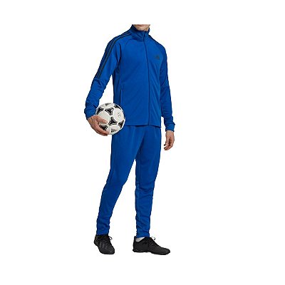 Conjunto Agasalho Masculino Adidas 3 Stripes Azul - HN8807