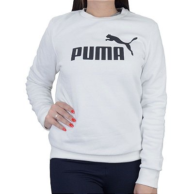 Blusa Feminina Puma Moletom Logo Crew Branca - 586784