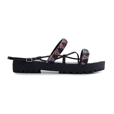 Sandália Feminina Suzana Santos Metallic Preta - 4242