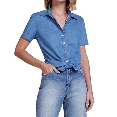 Camisa Feminina Dudalina MC Essential Jeans - 680500