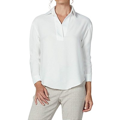 Camisa Feminina Dudalina ML Decote V Off White - 530110