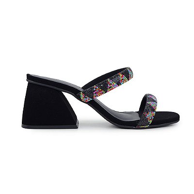 Tamanco Feminino Suzana Santos Preto Multicolor - 4371