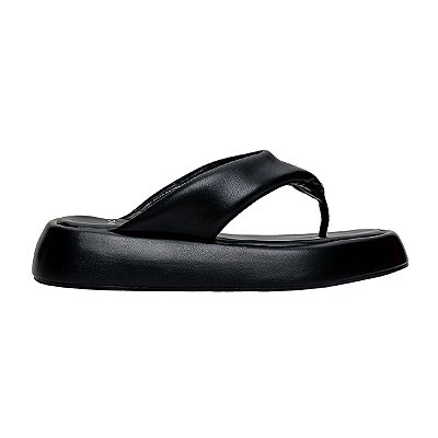 Chinelo Feminino Carrano Thong Couro Preto - 4700