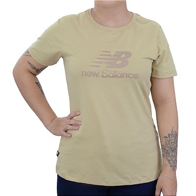 Camiseta Feminina New Balance MC Essentials Bege - WT3154