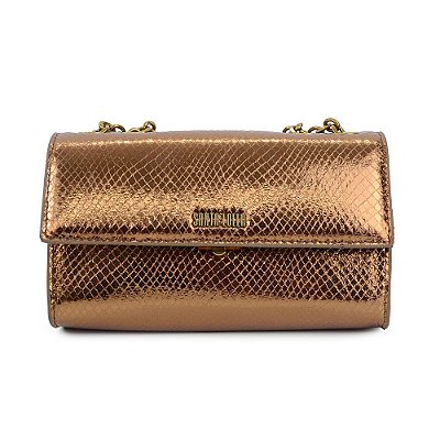 Bolsa Feminina Santa Lolla Flap Bag Pequena Dourada - 0470