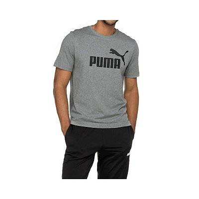 Camiseta Masculina Puma Logo Tee Dark Gray Cinza - 68076711