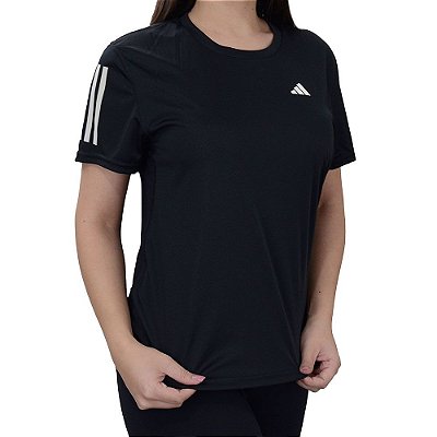 Camiseta Feminina Adidas Own The Run Black White - IC5188