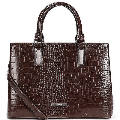 Bolsa Feminina Santa Lolla Transversal Croco Marrom - 0452