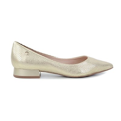 Sapato Feminino Bottero Couro Metal Dourado - 354805