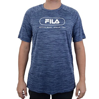 Camiseta Masculina Fila MC Sport Melange Azul - F11AT259