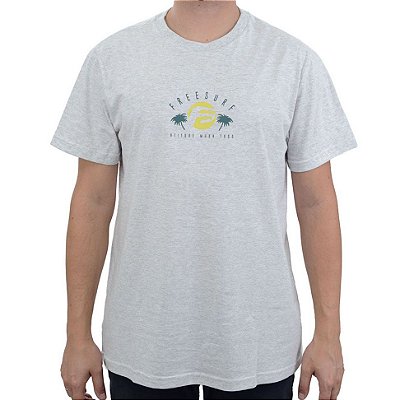 Camiseta Masculina Freesurf MC Seaside Branco Mescla - 11040