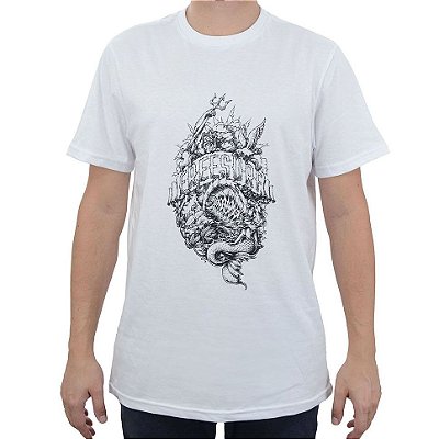 Camiseta Masculina Freesurf MC Tattoo Branca - 110407