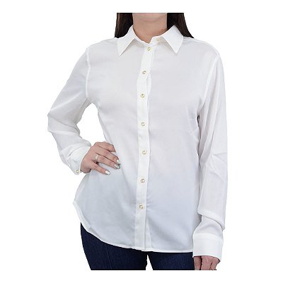 Camisa Feminina Dudalina ML Texture Branco Off White - 53032