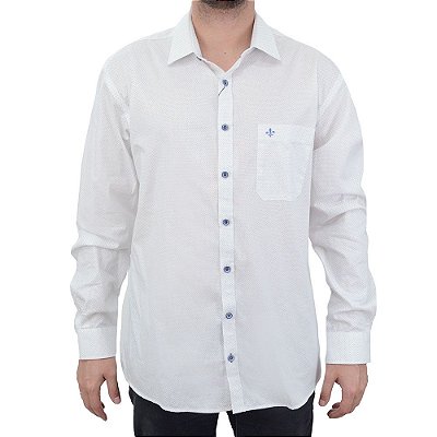 Camisa Masculina Dudalina ML Comfort Branca Plus Size 530213