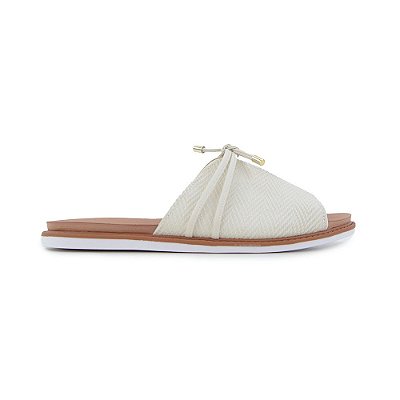 Rasteira Feminina Moleca Tressê Veneza Off White - 5443