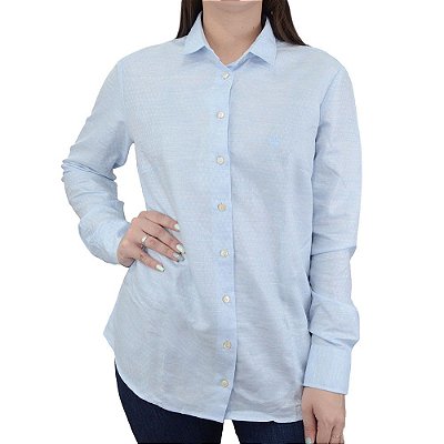 Camisa Feminina Dudalina ML Regular Azul Claro - 530322