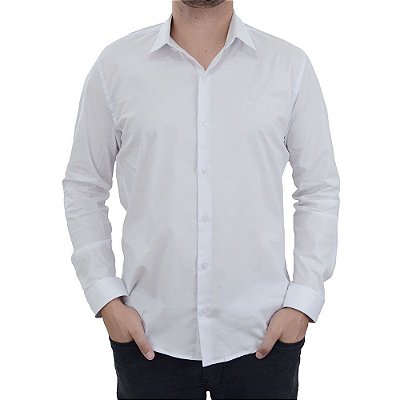 Camisa Masculina Docthos Slim Tricoline Branco - 119072