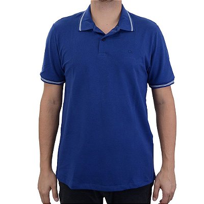 Camisa Polo Masculina Ogochi Essencial Slim Azul - 0074