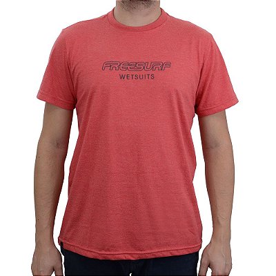 Camiseta Masculina Freesurf MC Water Vermelho Mescla - 11040