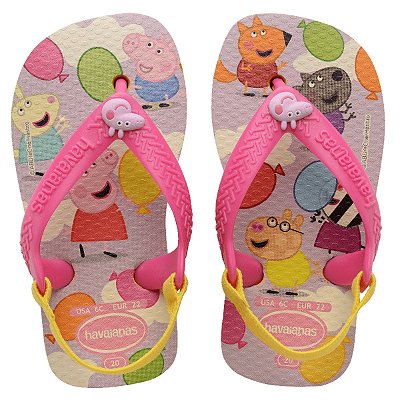 Chinelo Infantil Havaianas Baby Peppa Pig Amarelo Citrico