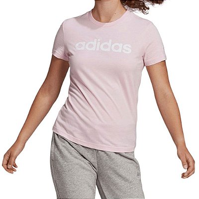 Camiseta Feminina Adidas Logo Linear Rosa Claro - GL0771
