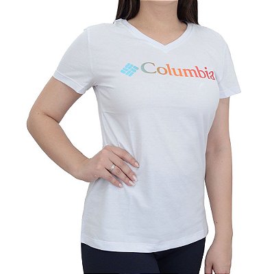 Camiseta Feminina Columbia MC Sun Trek Graphic Branca - 3210