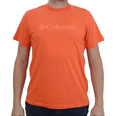 Camiseta Masculina Columbia Basic Logo II Laranja - 3210