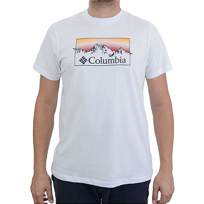 Camiseta Masculina Columbia Linear Range Branca - 3210