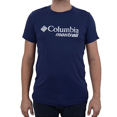 Camiseta Masculina Columbia MC Neblina Montrail Marinho 3204