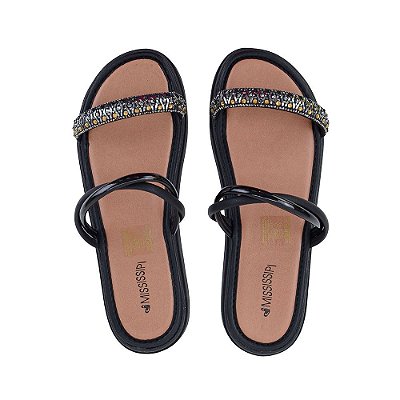 Chinelo Feminino Mississipi Flatform Pewter Preto - MI241