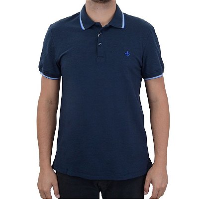 Camisa Polo Masculina Dudalina MC Azul Marinho - 087525234