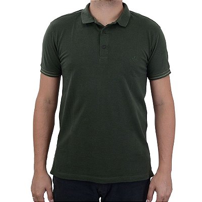 Camisa Polo Masculina Dudalina MC Piquet Verde Militar 08752