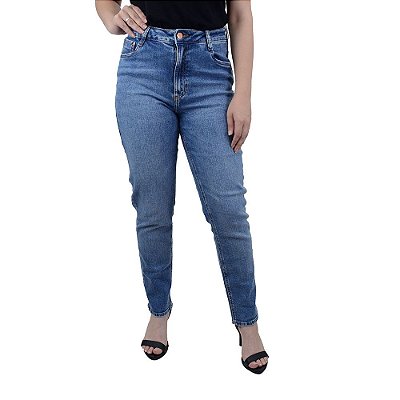 Calça Jeans Feminina Dudalina Mom Pants Azul Médio - 9101313