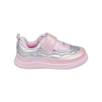 Tênis Infantil Feminino Pampili Rosa e Prata - 699051
