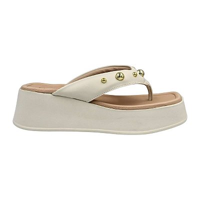 Chinelo Plataforma Feminino Beira Rio Branco Off - 8530.104