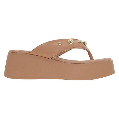 Chinelo Plataforma Feminino Beira Rio Bege - 8530.104