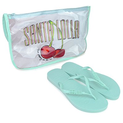 Chinelo Feminino Santa Lolla Flip Flop Necessaire Verde 0342