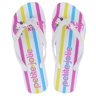 Chinelo Feminino Petite Jolie Hello Kitty Branco - PJ7206HK