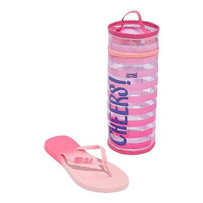 Chinelo Feminino Santa Lolla Flip Flop Necessaire Rosa 059A