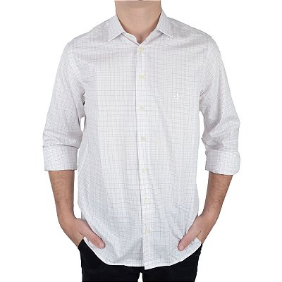 Camisa Masculina Dudalina ML Slim Xadrez Rosa - 53063735