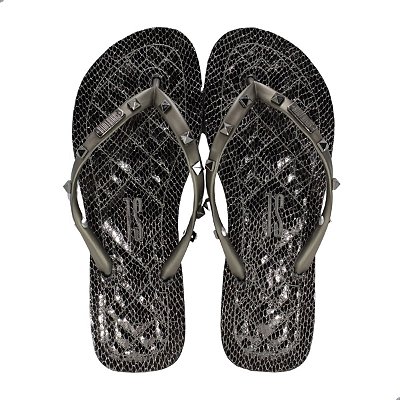 Chinelo Feminino Santa Lolla Flip Flop Matelassê Prata 0106