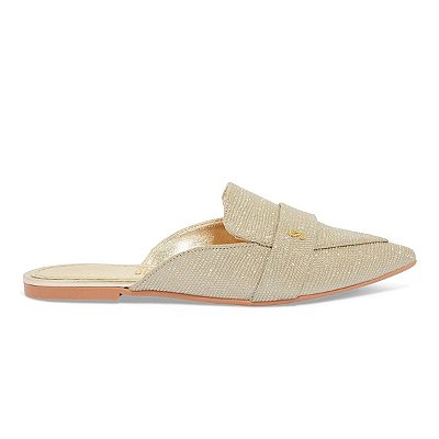 Mule Feminino Santa Lolla Shine Lizard Dourado - 00DA