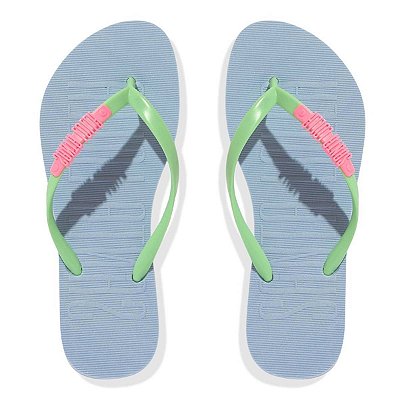 Chinelo Feminino Santa Lolla Flip Flop Azul Verde - 06BC