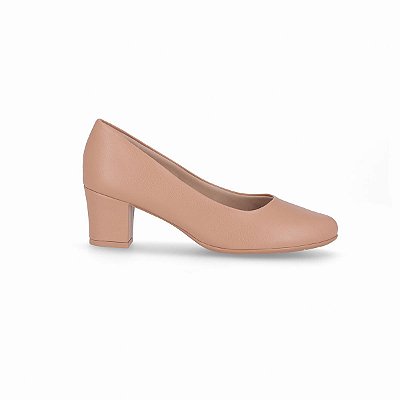 Scarpin Feminino Piccadilly Salto Baixo Bege - 110072