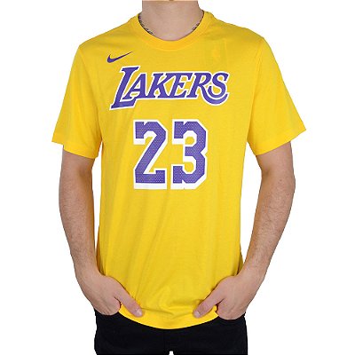 Camiseta Masculina Nike MC NBA Los Angeles Lakers Amarela - DR638