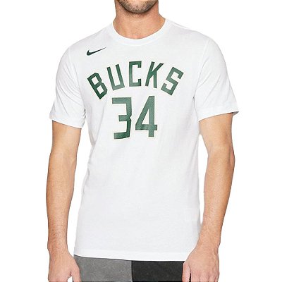 Camiseta Masculina Nike MC NBA Milwaukee Bucks Branca - DR63