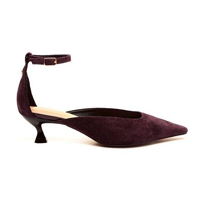 Scarpin Feminino Cecconello Camurça Malbec Bordô - 2615005